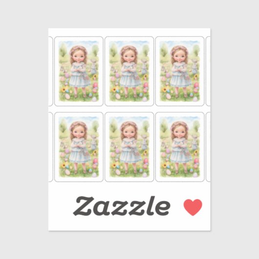 イースターガール シール (シート)