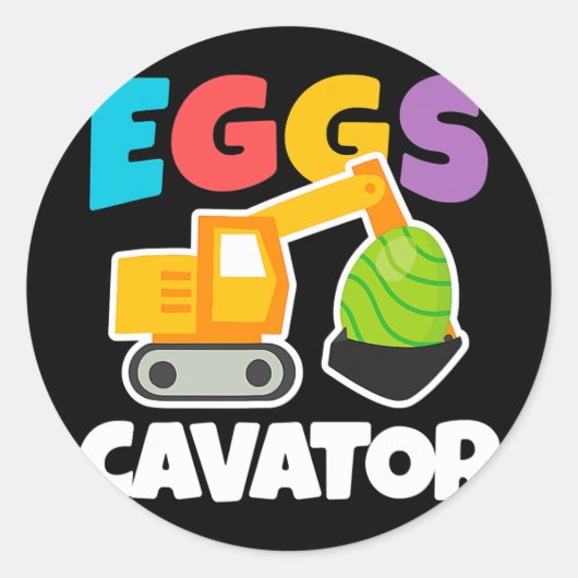 イースターキッズ幼児卵狩り おもしろい ラウンドシール (正面)