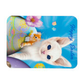 イースターキッテンの花と卵 マグネット (横)