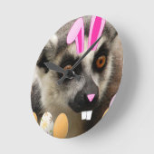 イースターキツネザル ラウンド壁時計 (傾斜)