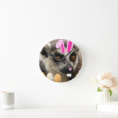 イースターキツネザル ラウンド壁時計 (ホーム)