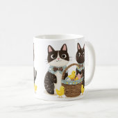 イースターキャッツイースターバスケットベビーチックス コーヒーマグカップ (正面右)