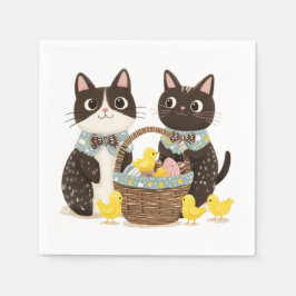 イースターキャッツイースターバスケットベビーチックス スタンダードカクテルナプキン