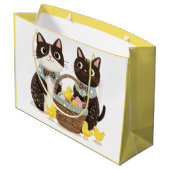 イースターキャッツイースターバスケットベビーチックス ラージペーパーバッグ (裏面アングル)