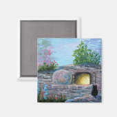 イースターキャットクリスチャンアート空の墓 マグネット (正面/裏面)