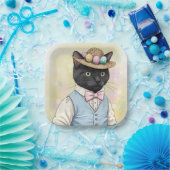 イースターキャット ペーパープレート (パーティー)