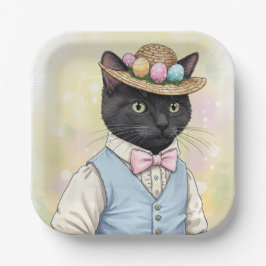 イースターキャット ペーパープレート
