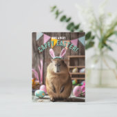 イースターキャピバラのカードを持っている ポストカード (スタンド正面)