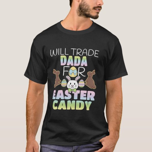 イースターキャンディかわいい子供たちロングSlのためにダダを交換する Tシャツ (正面)