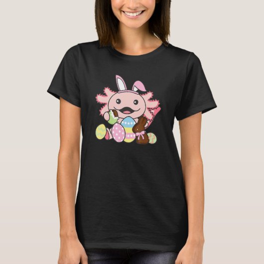 イースターキャンディとイースターのためのキュートなアキソロット Tシャツ (正面)
