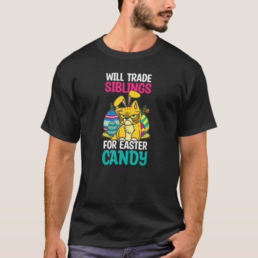 イースターキャンディのイースターキャットのための貿易兄弟姉妹 Tシャツ (正面)