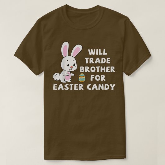 イースターキャンディのイースターDのために弟おもしろいを交換する Tシャツ (デザイン正面)