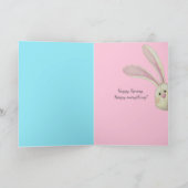 イースターキャンディオンピンク紙ホリデーカード シーズンカード (内部)