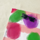 イースターキャンディズピンクストライプ色 ビーチタオル (インサイチュ)