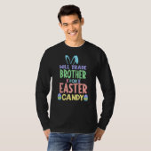 イースターキャンディチョコレートファンのために兄弟を交換する Tシャツ (正面フル)