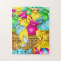 イースターキャンディフォークアートガールズバスケットスタッファー