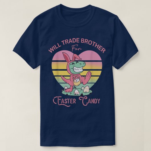イースターキャンディ恐竜Tre Bのために兄弟を交換する Tシャツ (デザイン正面)