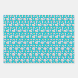 イースターキュートバニーウォーターカラーイラストレーション ラッピングペーパーシート