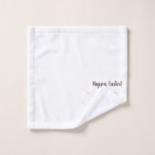 イースターキュートバニーラビットウォーターカラーエッグ美しい バスタオルセット (ウォッシュタオル)