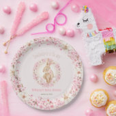 イースターキュートバニー春ピンクガール赤ちゃんシャワー ペーパープレート (パーティー)