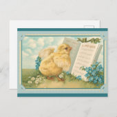 イースターキュートヴィンテージシック音楽ソングフローラ ポストカード (正面/裏面)