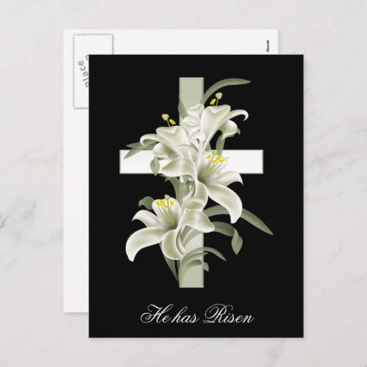 イースターキリスト教彼は立上がりました シーズンポストカード (正面/裏面)