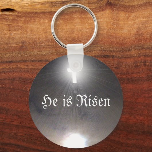 イースターキーチェーン彼は上昇しているライトストリームクロス キーホルダー (正面)