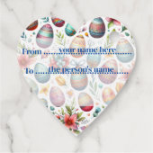 イースターギフトをパーソナライズ春の花ラベル フェイバータグ (裏面)