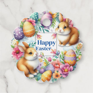 イースターギフトをパーソナライズ春の花ラベル フェイバータグ