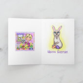 イースターギフトバスケットキャット&レディーグリーティングカード シーズンカード (内部)