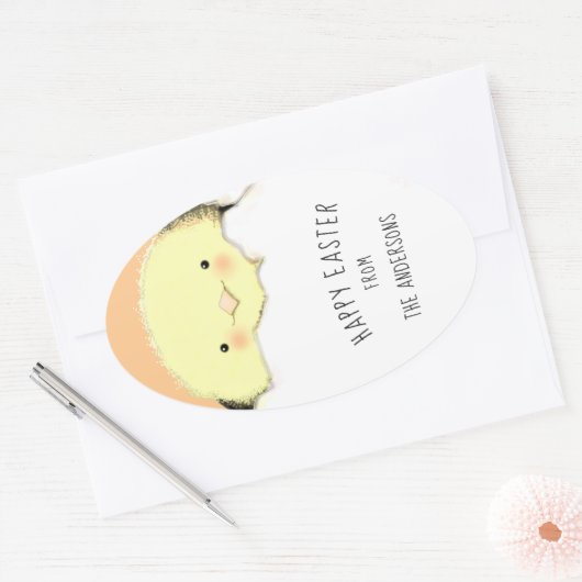 イースターギフトラベル 楕円形シール (封筒)