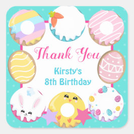 イースタークッキーのドーナツとスイーツパーティー スクエアシール