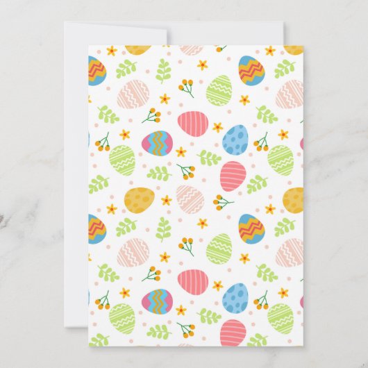 イースタークッキーの装飾誕生日招待状 招待状 (裏面)