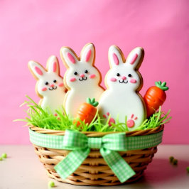 イースタークッキークラシックラウンドステッカー 長方形シール