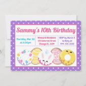 イースタークッキードーナツとスイーツバースデーパーティー 招待状 (正面)