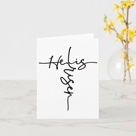 イースタークリスチャン彼は太陽の復活の人々を復活させた カード (黄色い花)