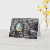 イースタークリスチャン復活の空の絵を描墓 カード (黄色い花)