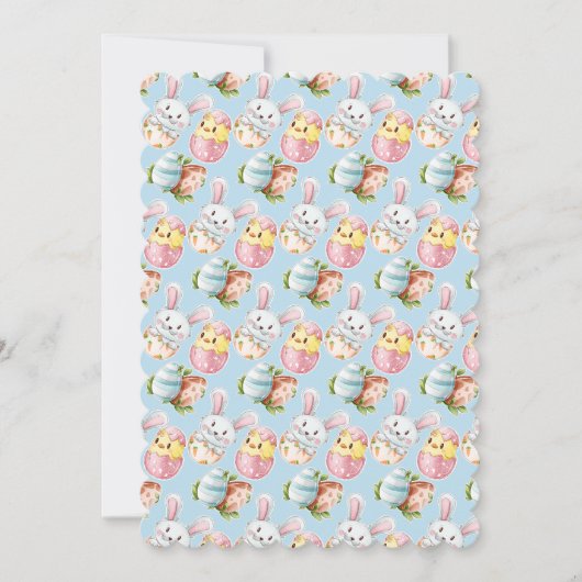 イースタークリッターフラットグリーティングカード 招待状 (正面)