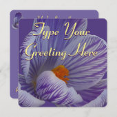 イースタークロカス招待状イースターカードのパーソナライズ 招待状 (正面/裏面)