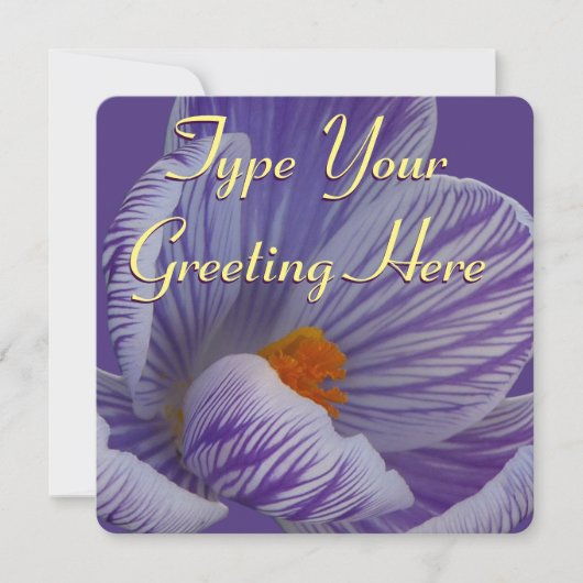 イースタークロカス招待状イースターカードのパーソナライズ 招待状 (正面)