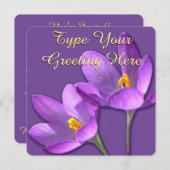 イースタークロカス招待状イースターカードのパーソナライズ 招待状 (正面/裏面)