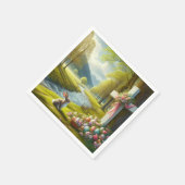 イースタークロスとバニー&エッグ スタンダードカクテルナプキン (角)