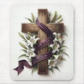 イースタークロスとパープルリボン マウスパッド (正面)