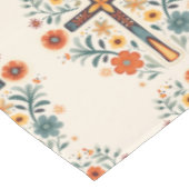 イースタークロスと花の北欧パターン テーブルクロス (アングル)