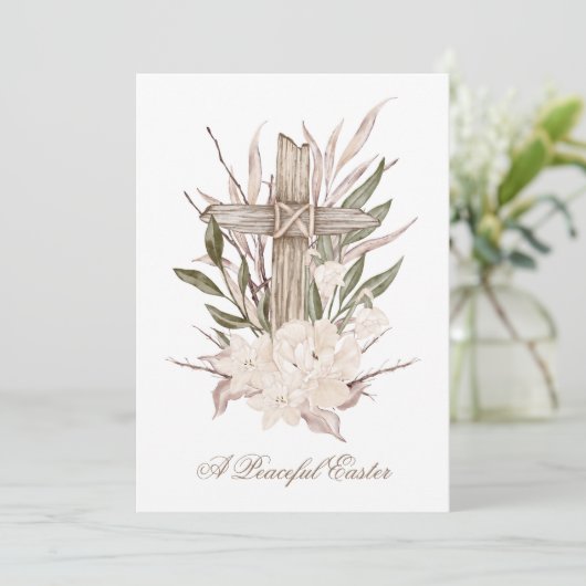 イースタークロスカード平和的なイースター彼は上昇している サンキューカード (スタンド正面)