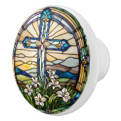 イースタークロスフェイクステンドグラス セラミックノブ (右)