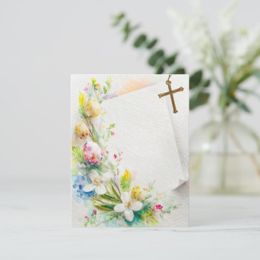 イースタークロス、花と卵の文房具空白の。 シーズンカード (スタンド正面)