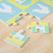 イースタークールチェッカーボードパターンルースター卵 ジグソーパズル (側面)