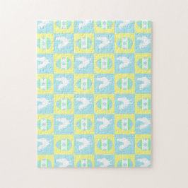 イースタークールチェッカーボードパターンルースター卵 ジグソーパズル