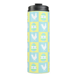 イースタークールチェッカーボードパターンルースター卵 タンブラー